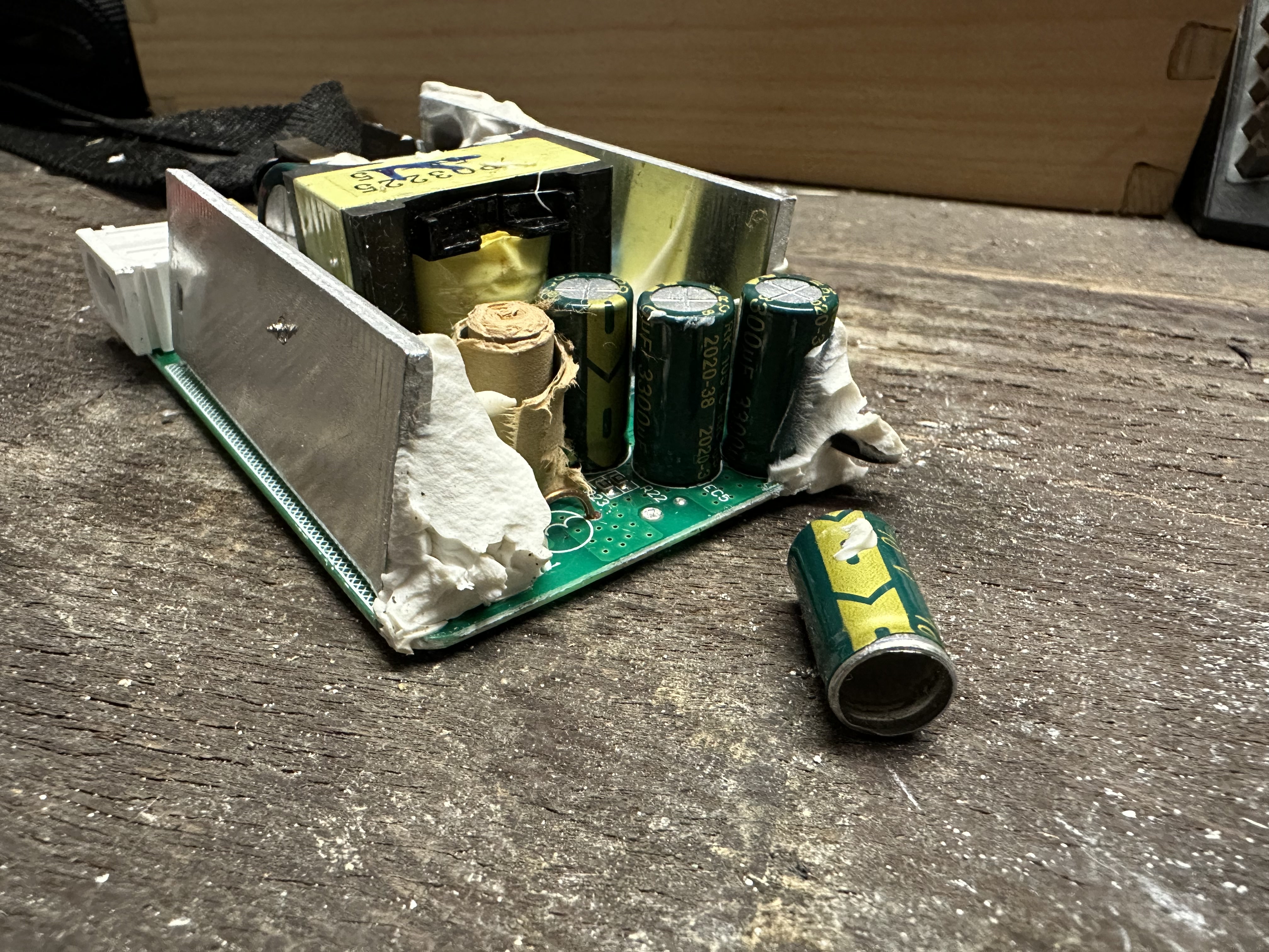Catastrophic failure of a capacitor in the ASOMETECH ASX9